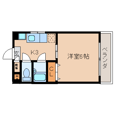 広島市中区白島九軒町のマンションの間取り