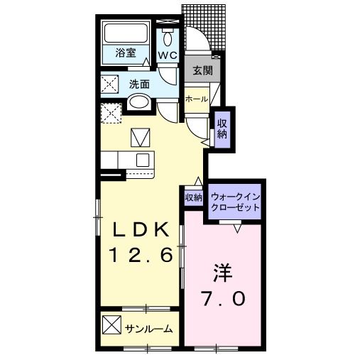 行橋市泉中央のアパートの間取り