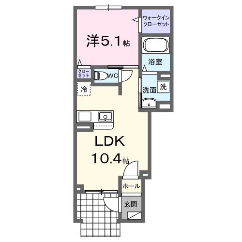 ブリッサ砂川Ｓ　Iの間取り