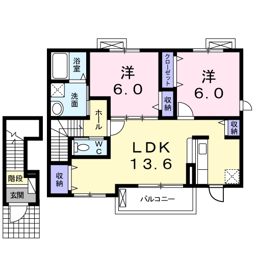 [家電付き] ツートンムーンIの間取り