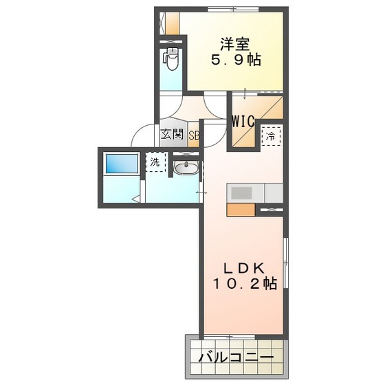 Ｄ－ｃｈａｍｂｒｅ元新町の間取り