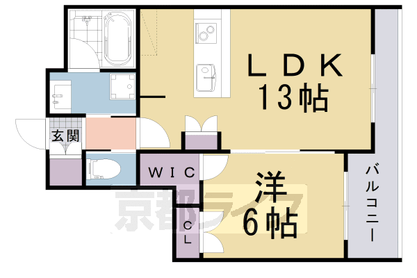 京都市北区大宮西小野堀町のマンションの間取り