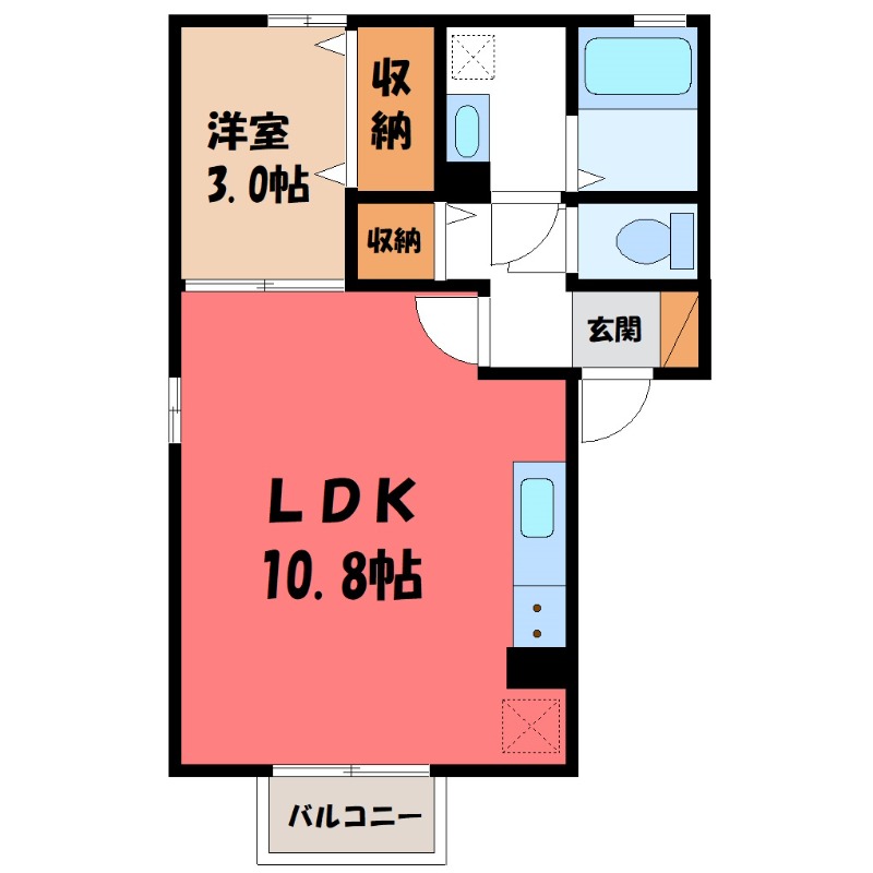 行田市押上町のアパートの間取り