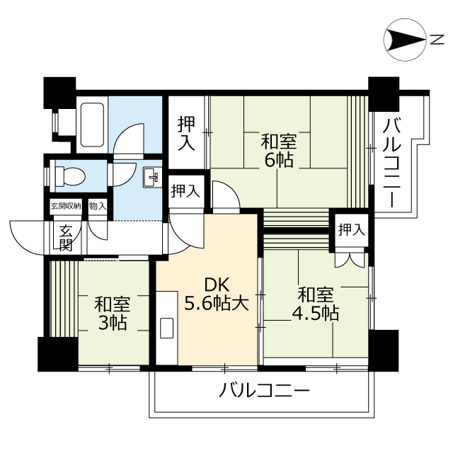 ＵＲ金田一丁目の間取り