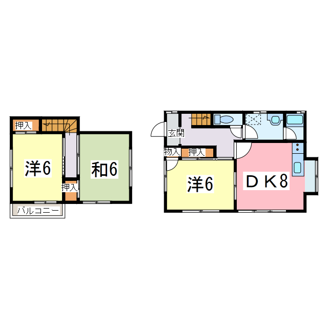 袖ケ浦市蔵波台のアパートの間取り