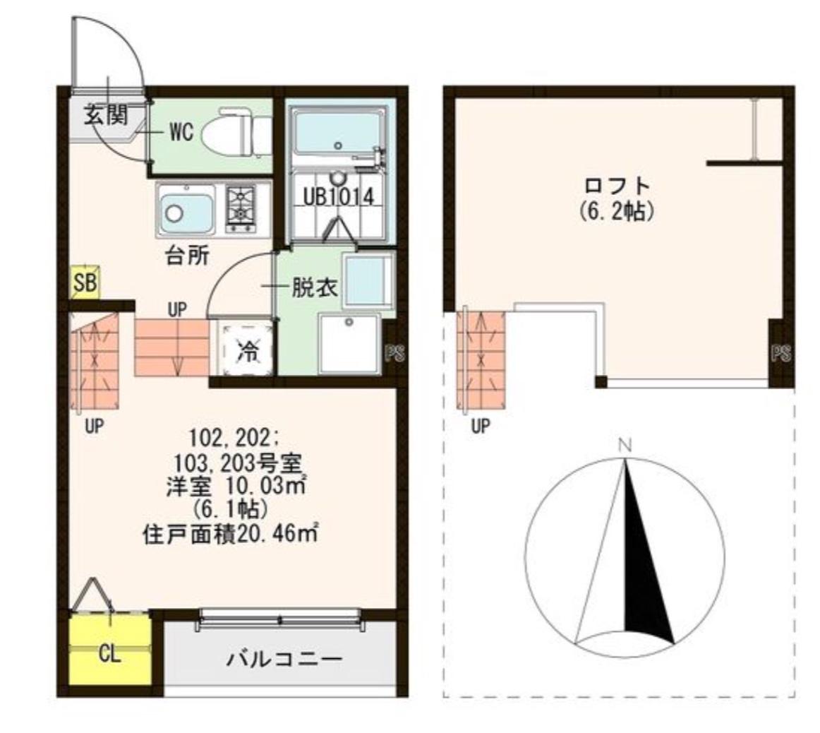 京都市東山区本町１９丁目のアパートの間取り