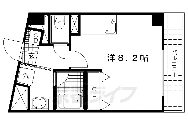 京都市北区平野鳥居前町のマンションの間取り