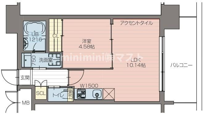 大阪市西区川口のマンションの間取り