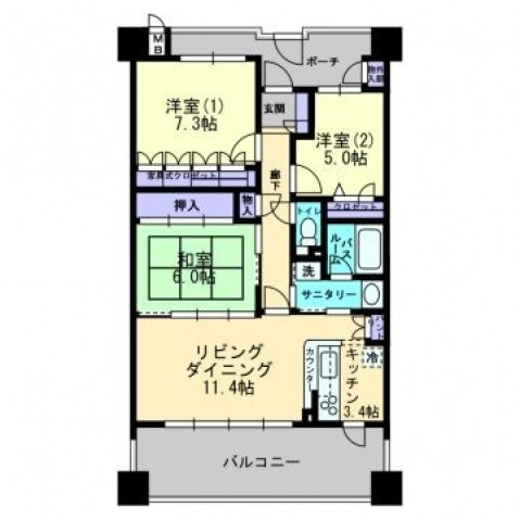 アルファステイツ勝山通りの間取り