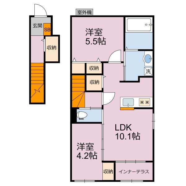 WISTARIA 筑紫Aの間取り