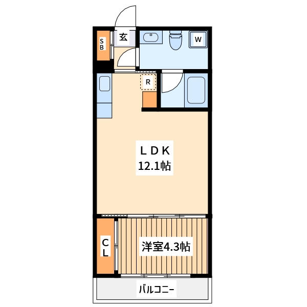 日野市三沢のアパートの間取り