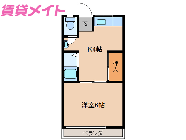 伊勢市岩渕のマンションの間取り