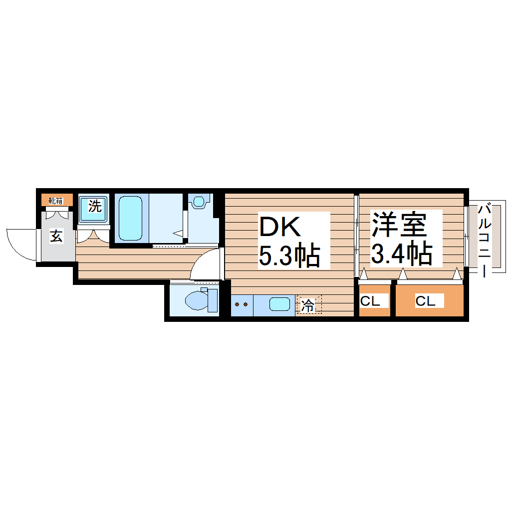 Escondite川内A棟（エスコンディーテ）の間取り