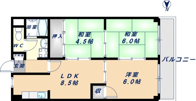 セレノハイム川本の間取り写真
