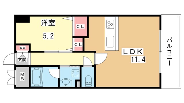 阪急神戸線 神崎川駅 徒歩20分 11階建 築14年の間取り写真