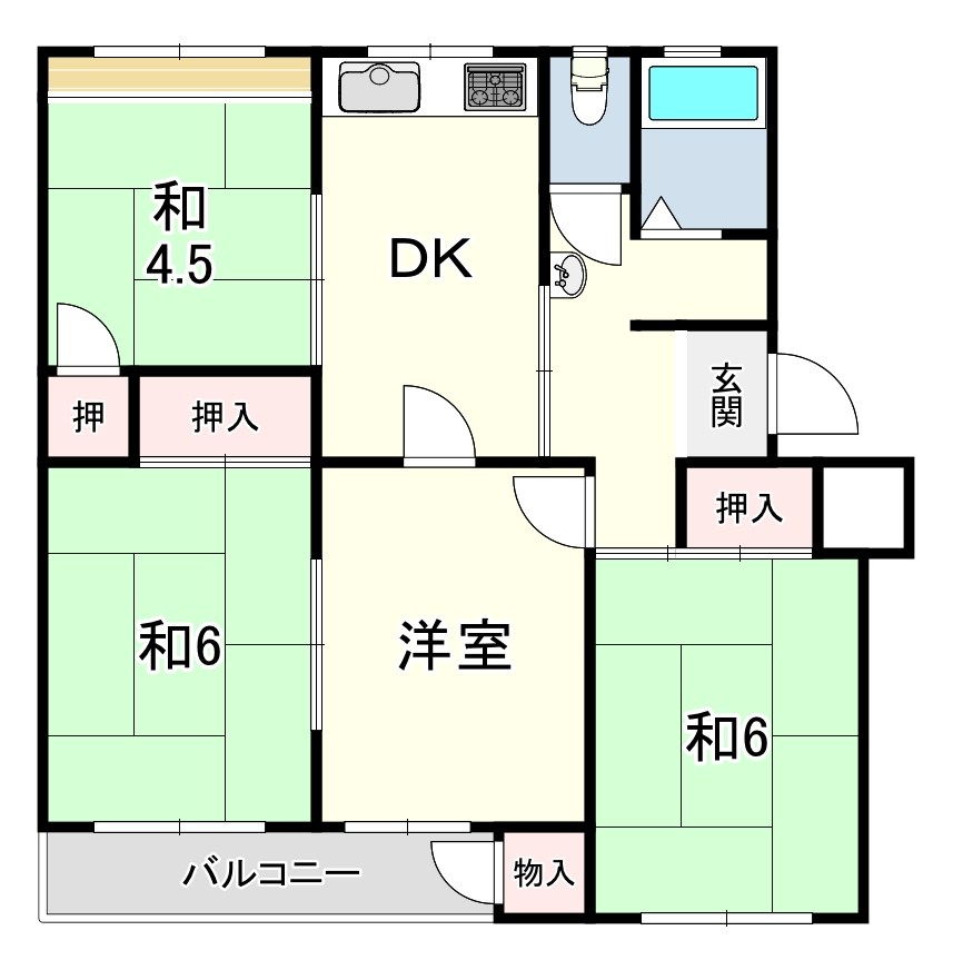 渦ヶ森コーポ7号棟の間取り写真