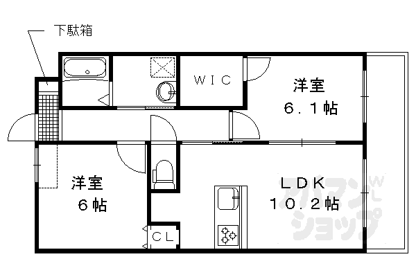 京阪本線 中書島駅 徒歩30分 3階建 築11年の間取り写真