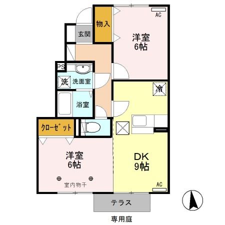 ＪＲ上越線 井野駅 徒歩9分 2階建 築17年の間取り写真