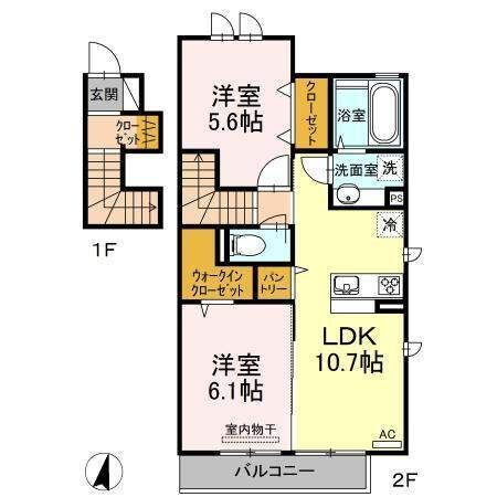 ソレイユ梶山の間取り写真