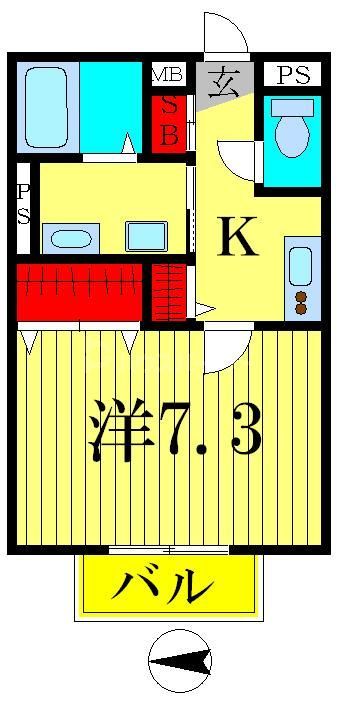 ＪＲ常磐線 北小金駅 徒歩3分 2階建 築19年の間取り写真