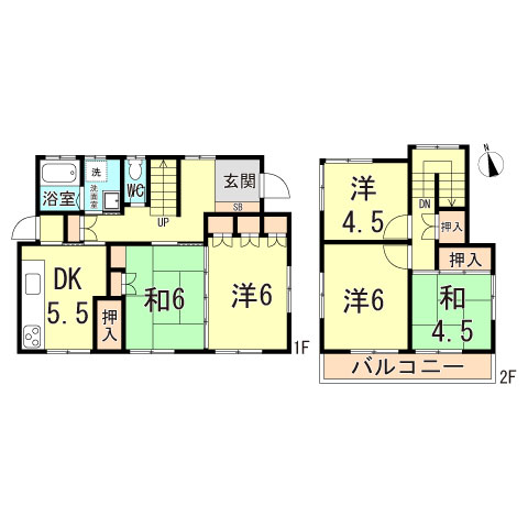 西宮市甲東園貸家の間取り写真