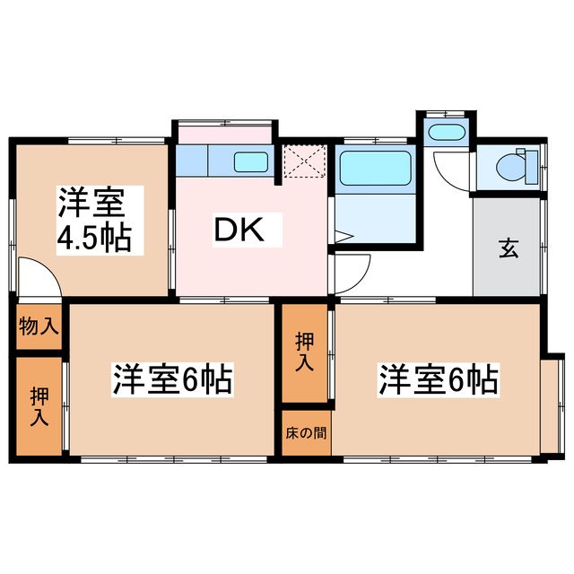 保刈貸家 6の間取り写真