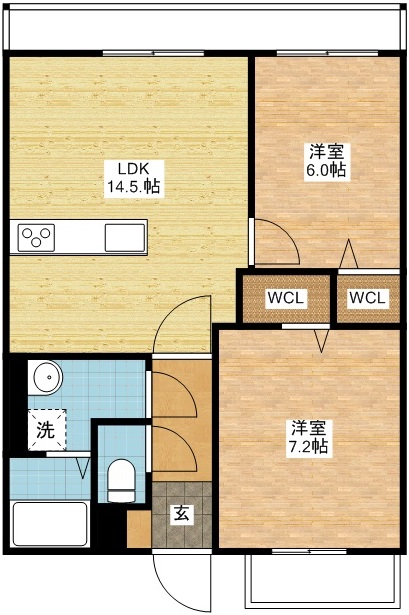 長崎市石神町のマンションの間取り