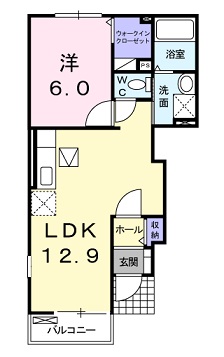 安芸高田市吉田町吉田のアパートの間取り