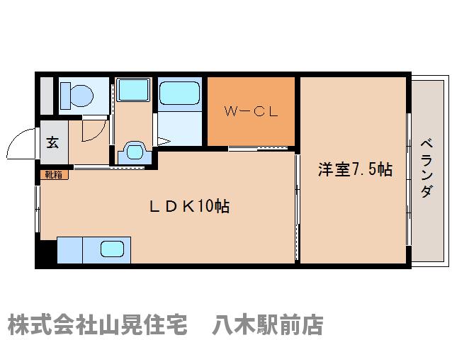 磯城郡田原本町大字八尾のマンションの間取り