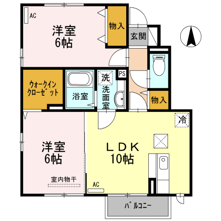 山形市南原町のアパートの間取り