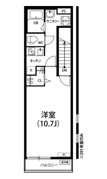 府中市四谷のアパートの間取り