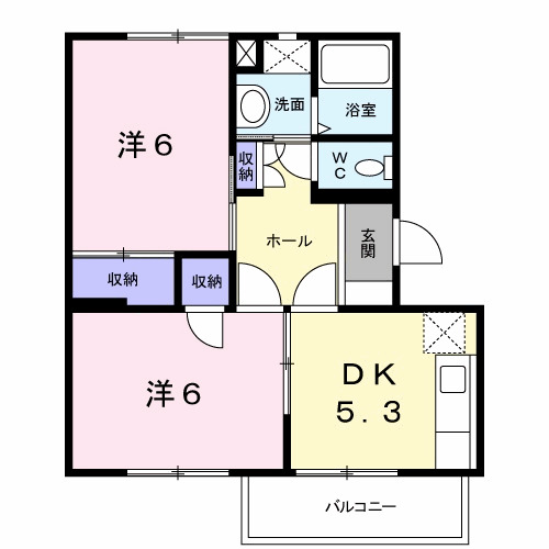 北九州市小倉南区大字山本のアパートの間取り