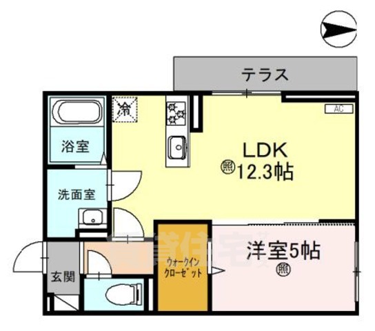 大津市大萱のアパートの間取り