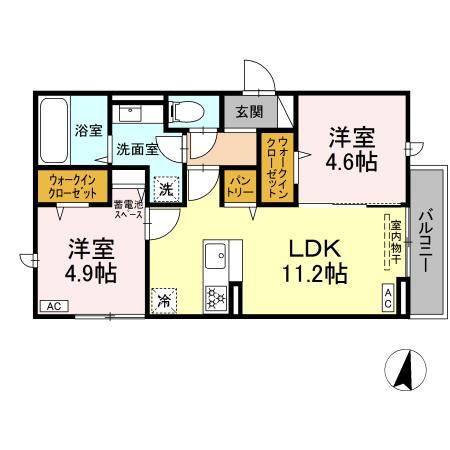 江戸川区西瑞江のアパートの間取り