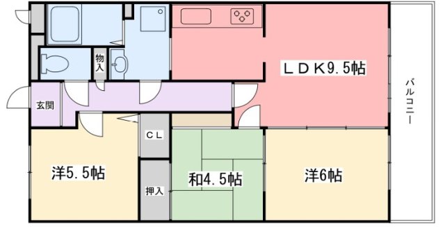 【揖保郡太子町原のマンションの間取り】