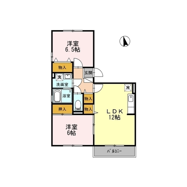 Ｄ－ｒｏｏｍ　エスポワール笹本Ａの間取り