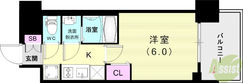 神戸市長田区細田町のマンションの間取り