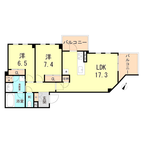 ミレーネ芦屋東山の間取り