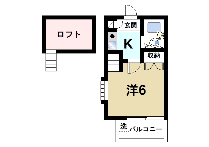 奈良市法蓮町のアパートの間取り