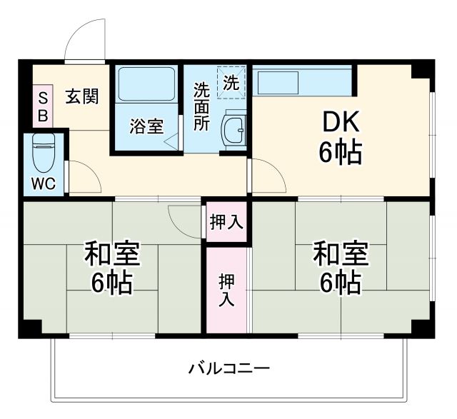 京都市下京区西七条南月読町のマンションの間取り