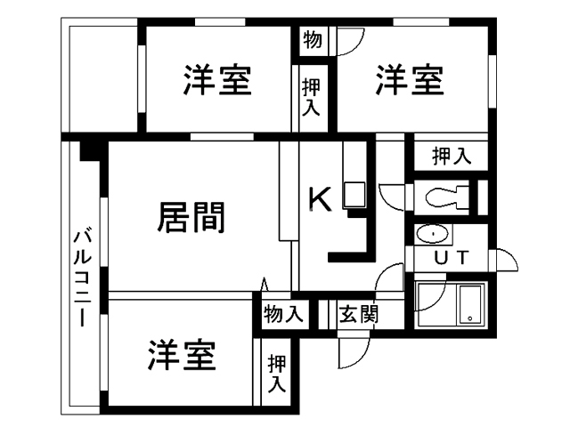 クレス鶴ヶ岱の間取り