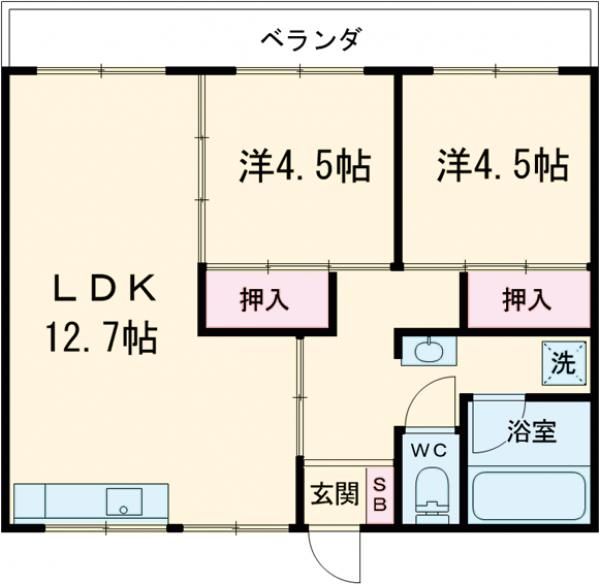 福知山市字前田のマンションの間取り