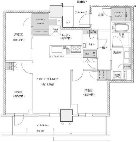 シエリアタワー大阪堀江の間取り