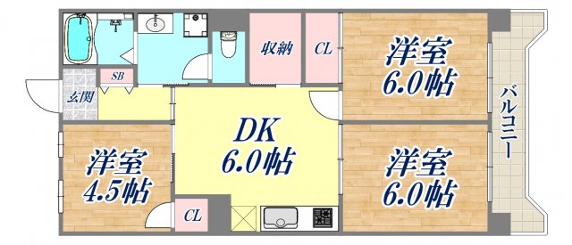 【ビレッジハウス港島タワーの間取り】