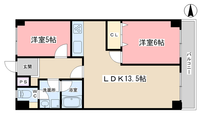 竹鼻ハイツの間取り