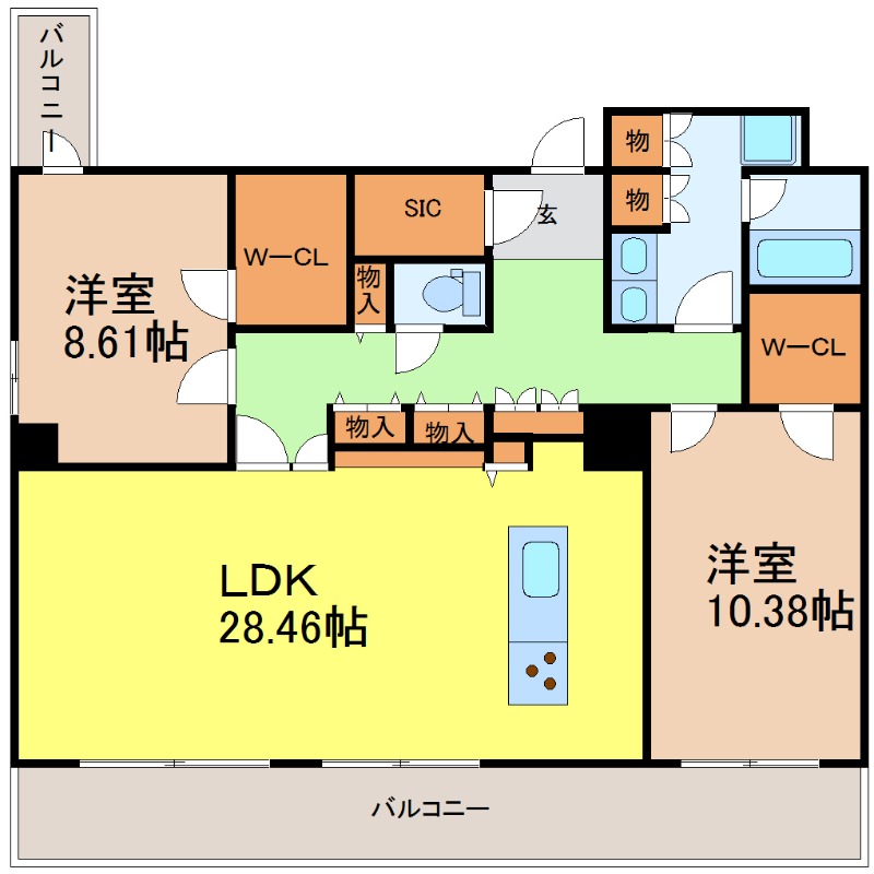 名古屋市中区栄のマンションの間取り