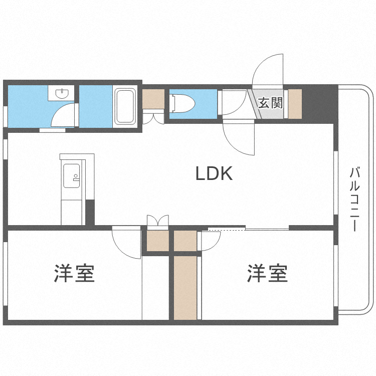 【札幌市中央区南十七条西のマンションの間取り】