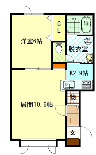 旭川市北門町のアパートの間取り