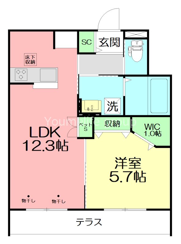 藤沢市鵠沼海岸のマンションの間取り