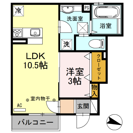 砺波市春日町のアパートの間取り